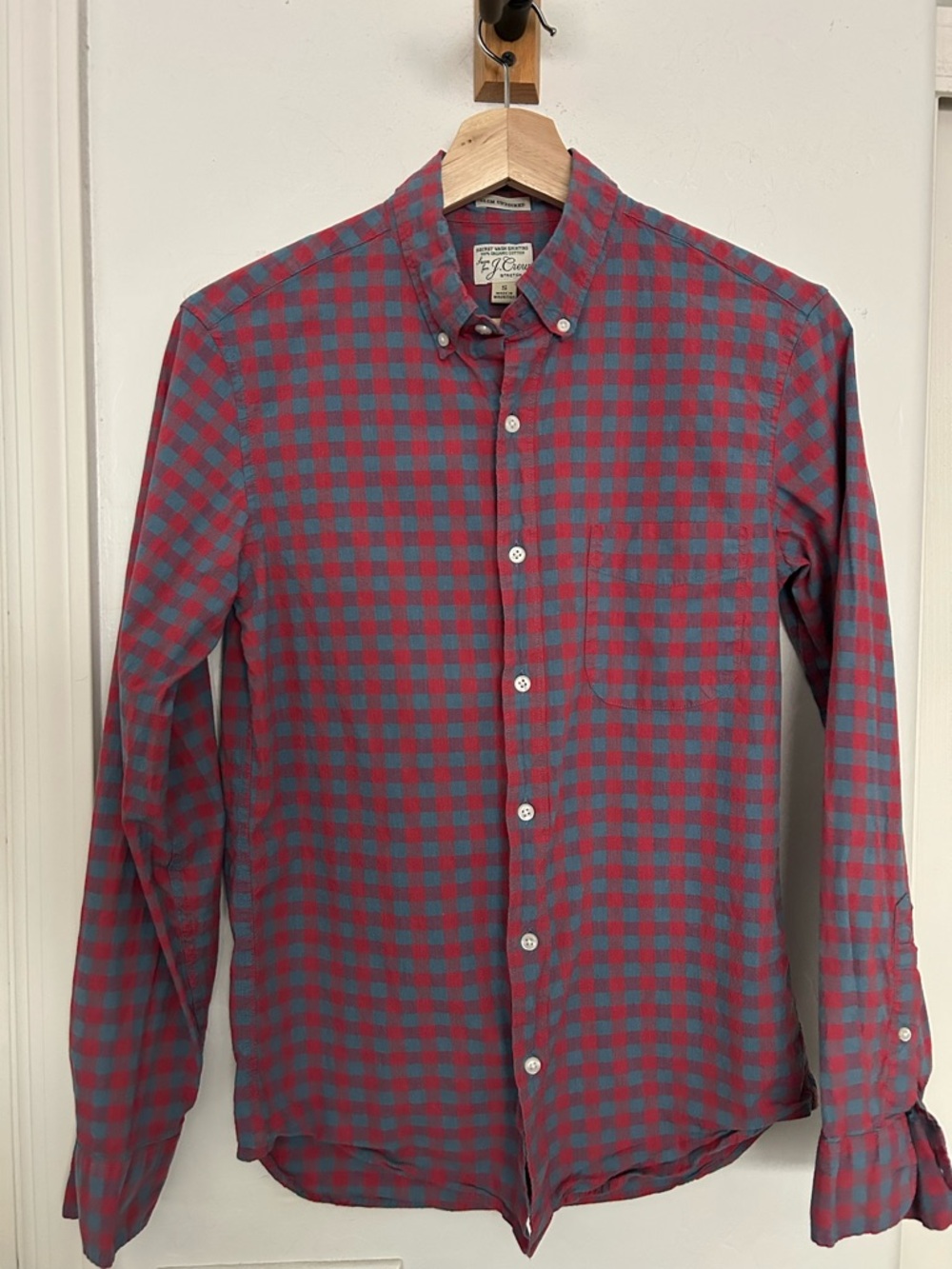 J. Crew Red and Blue Check Button-Down Shirt